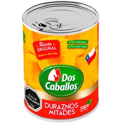 Duraznos en Conserva Dos Caballos Lata 340 g drenado, 590 g neto