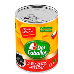 Duraznos en Conserva Dos Caballos Mitades 480 g drenado