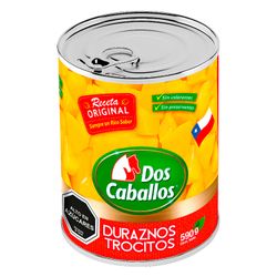 Duraznos en Conserva Dos Caballos Trocitos 340 g drenado