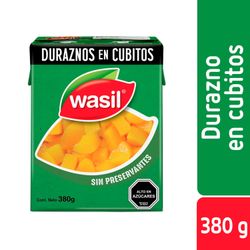 Duraznos en Cubitos Wasil 200 g drenado, 380 g neto