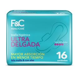 Toallas Higiénicas Family Care Ultra Invisible Malla 16 un.