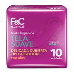 Toallas Higiénicas Family Care Normal Suave 10 un.