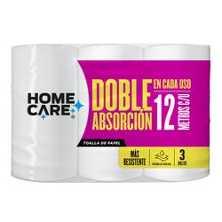 Toalla de Papel Home Care Doble Hoja 12 m 3 un.