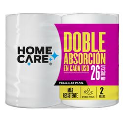 Toalla de Papel Home Care Doble Hoja 26 m 2 un.