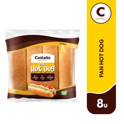 Pan Hot Dog Castaño 480 g 8 un.