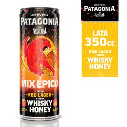 Cerveza Austral Patagonia Red Lager Sabor Whisky Honey 4.7° Lata 350 cc