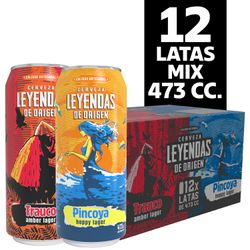Pack 12 un. Cerveza Leyendas de Origen Mix 473 cc