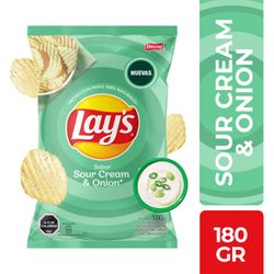 Papas Fritas Lay's Corte Americano Crema y Cebolla 180 g