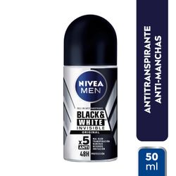 Antitranspirante Roll On Nivea Men Invisible Black & White 50 ml
