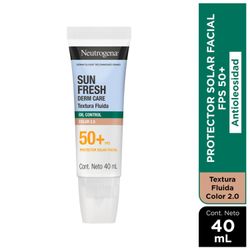 Protector Solar Facial Neutrogena Sun Fresh Oil Free Color FPS 50 50 ml