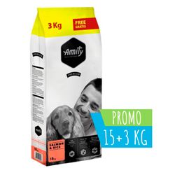 Alimento Perro Amity Premium Salmón y Arroz 18 kg