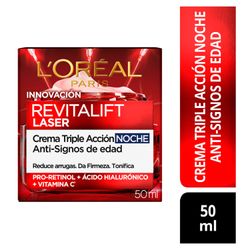 Crema Facial Noche L’Oréal Revitalift Láser Triple Acción Antiedad 50 ml
