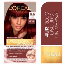 Tintura L’Oréal Excellence Sin Amoníaco Tono 4UR Rojo Oscuro Universal