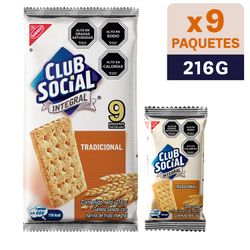 Galletas Saladas Club Social Integrales 216 g