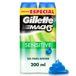 Gel de Afeitar Gillette Mach3 Sensitive 2 un. 200 ml
