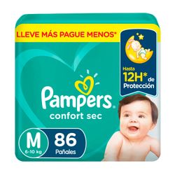 Pañales Pampers Confort Sec Talla M 86 un.