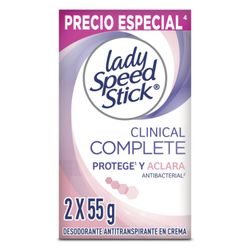 Pack 2 un. Desodorante Barra Lady Speed Stick Clinical 50 g