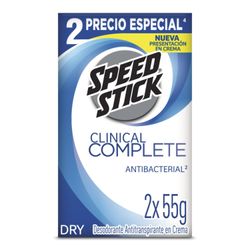 Pack 2 un. Desodorante Crema Speed Stick Clinical Dry Antibacterial 55 g