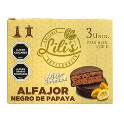Alfajor Dlilis Negro Papaya 150 g 3 un.