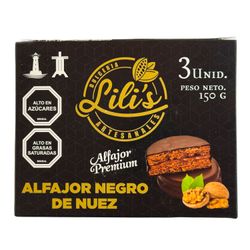 Alfajor Dlilis Negro Nuez 150 g 3 un.