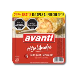 Tapa para Empanada Hojaldrada Avanti 437 g