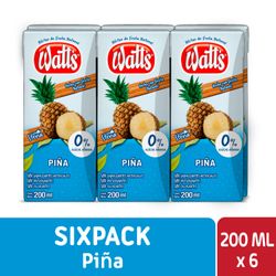 Pack 6 un. Néctar Watt's Light Piña 200 cc