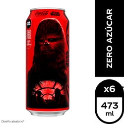Pack 6 un. Bebida Coca-Cola Zero Lata 473 cc
