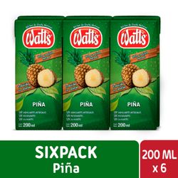 Pack 6 un. Néctar Watt's Piña 200 cc