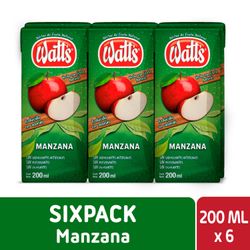 Pack 6 un. Néctar Watt's Manzana 200 cc