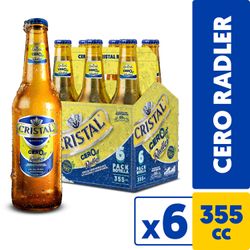 Pack 6 un. Cerveza Cristal Radler Sin Alcohol 355 cc