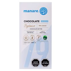 Chocolate Amargo Manare Orgánico Sin Azcúcar 79% Cacao 100 g