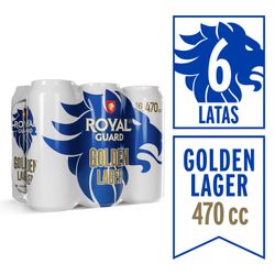 Pack 6 un. Cerveza Royal Guard Golden Lager 4.5° Lata 470 cc
