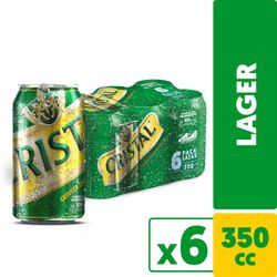 Pack 6 un. Cerveza Cristal Lager 4.6° 350 cc