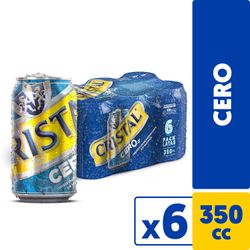 Pack 6 un. Cerveza Cristal Lager Sin Alcohol 350 cc