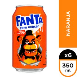 Pack 6 un. Bebida Fanta Naranja Sin Azúcar 350 ml