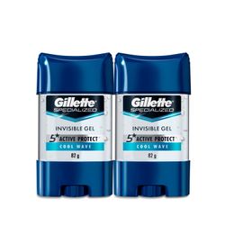 Pack Gel Antitranspirante Gillette Specialized Cool Wave 82 g 2 un.