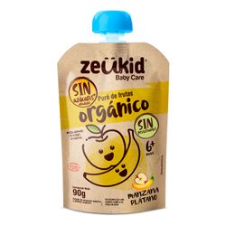 Puré Orgánico Zeukid Manzana y Plátano 90 g