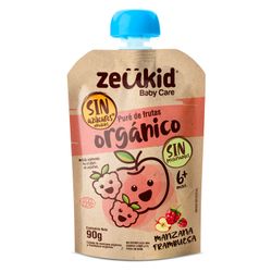 Puré Orgánico Zeukid Manzana y Frambuesa 90 g