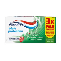 Pasta Dental Aquafresh Sabor Menta 95 g 3 un.