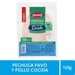 Pechuga de Pavo y Pollo Sopraval Cocida 125 g