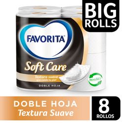 Papel Higiénico Favorita Soft Care Doble Hoja 40 m 8 un.