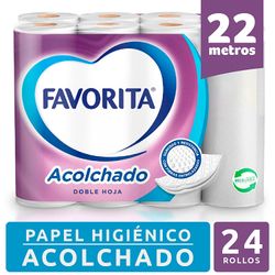 Papel Higiénico Favorita Acolchado Doble Hoja 23.5 m 24 un.
