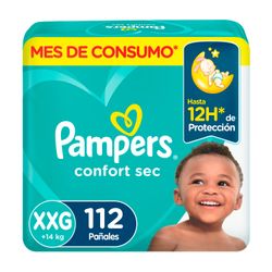 Pañales Pampers Confort Sec Talla XXG 112 un.