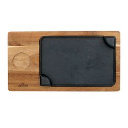 Plancha La Hacienda de Hierro Fundido con Acacia 45 x 24 x 1.5 cm