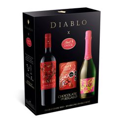 Pack Vino Diablo Red 13° 750 cc + Espumante 12° 750 cc + Chocolate