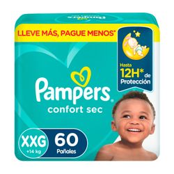 Pañales Pampers Confort Sec Talla XXG 60 un.
