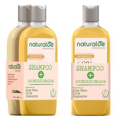 Shampoo Naturaloe Reflejos Rubio 350 ml + Acondicionador 350 ml