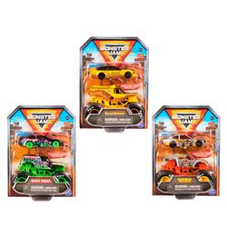 Vehículo Monster Jam y Auto Carrera 1:64