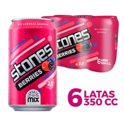 Pack 6 un. Cerveza Stones Berries 2.5° 350 cc