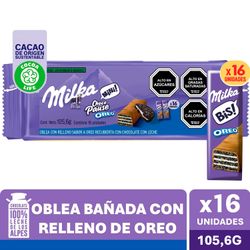 Oblea Milka Oreo Mini Chocopause Bis Rellena y Bañada en Chocolate 105.6 g